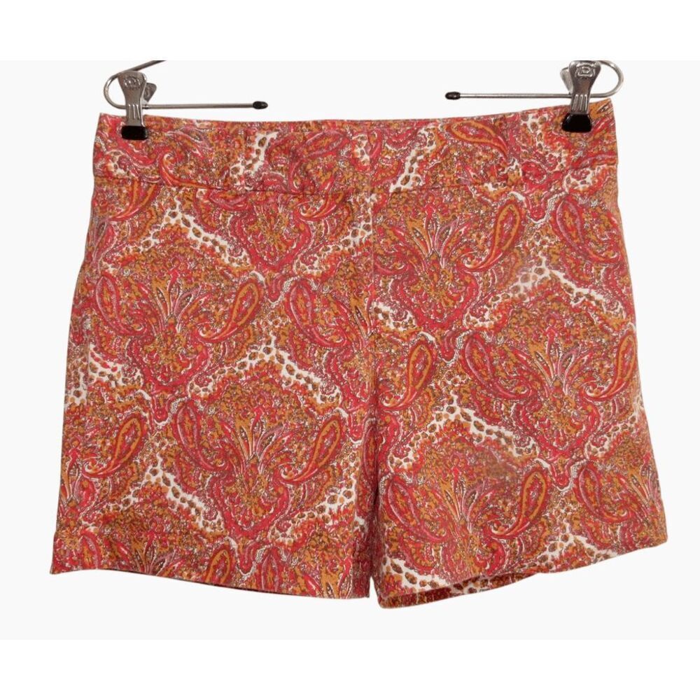 Talbots Orange Paisley 5" Cotton Blend Casual Shorts